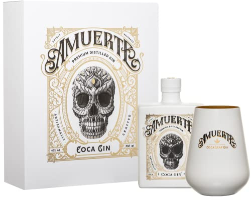 Amuerte Coca Leaf Gin Weiß Geschenkbox mit Gläsern