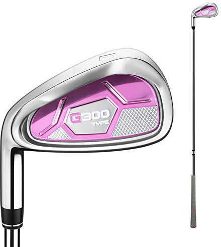 MOLVUS Damen-Golf-Einzelschläger, Linkshänder-Golfschläger, Eisen, Edelstahl/Graphitschaft, Design mit niedrigem Schwerpunkt, breite Schlagfläche für Anfänger (Farbe: Stahlstange)