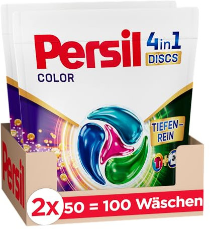 Persil Color 4in1 DISCS (100 Waschladungen), Waschmittel mit Tiefenrein Technologie, Colorwaschmittel für reine Wäsche und hygienische Frische für die Maschine