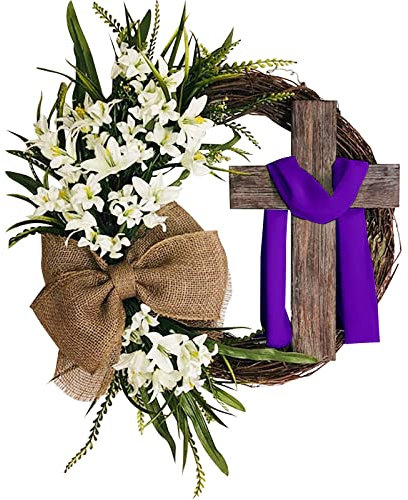 Ostern Frühling Kranz Osterkranz Tür Hängende Dekoration Dekorativer Türkranz Osterdekoration zum Aufhängen, Ostern Tischdeko Fensterdeko Wanddeko Haustür Deko Girlande Kranz Osterdeko (C-B, One Size)