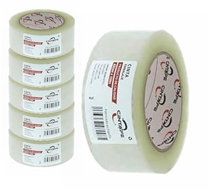 YIJIA Cinta Adhesiva para Cajas y Paquetes - Color Transparente - 4.8X40M - 6 Unidades