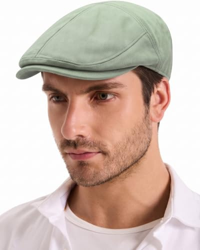 ZLYC Summer Ivy Flache Kappe aus Baumwolle für Herren | Klassisch Schiebermütze Flache Kappe