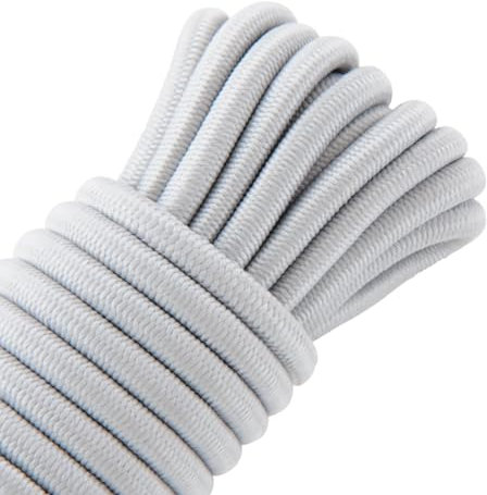 TENDAGGIMANIA Corda elastica per teloni BIANCA 10 METRI - Ideale per INTERNO/ESTERNO - Corda 8MM ∅ ALLUNGAMENTO 100% - Cordino elastico Made in Italy per Nautica, Teloni per esterno e altro ancora.