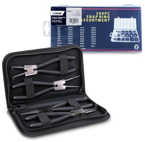 ENVA MADE FOR QUALITY Sprengringzangen Satz 4TLG. + Sortiment Sicherungsringe 300TLG.