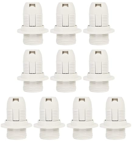 Namvo Lampenfassung mit E14-Gewinde, Kunststoffschale, Glühbirnenfassung, E14-Pendelfassung mit Ersatzring für Heim- und Gewerbebeleuchtung (weiß), 10 Stück