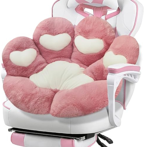 DOBUONO Katzenpfoten-Kissen, Kawaii-Büro-Schreibtischstuhlkissen, bequem, Plüsch, Katzenpfotenform, Gaming-Stuhlkissen, Bär, niedliches Sitzkissen für Mädchen, Kawaii-Zimmer, Schlafzimmer, Dekoration