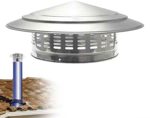 HIFRQVVC Tapa de chimenea de acero inoxidable, cubierta de chimenea de 250 mm/300 mm Protector contra pájaros Tapa de cubierta de tubo de humos Estufa de leña Olla de chimenea Cubierta de techo Paragu