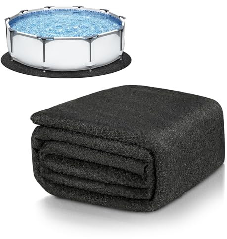 18FT Poo Pads for Above Ground Pool Round 8.4OZ/M² Pool Liner Ground Pad Under Pools Puncture Protection Pool Pad Geotextile Material to Extend The Life of Your Pool Liner Pool Equipment Pad