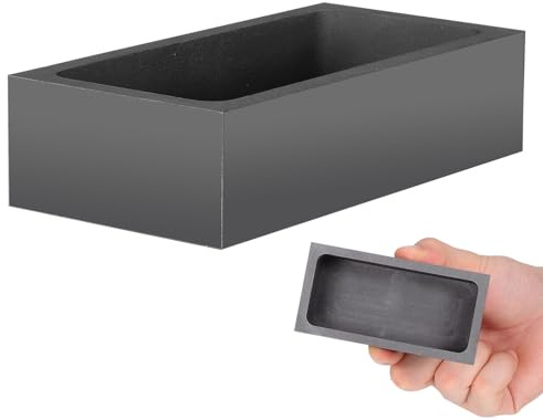 Gadpiparty Graphit Barrenform Schmelztiegel Metall Gussformen für Metallguss Graphittiegel Labor Testanalyse Gussform Ingot Silber Gold 10x5x2.5cm