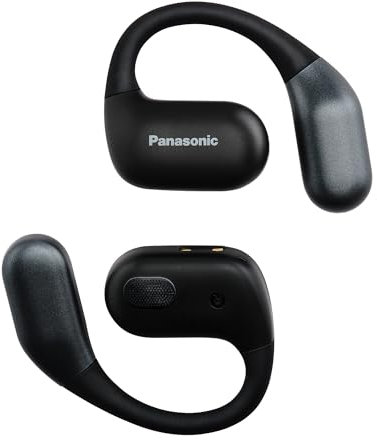 Panasonic RB-F10DE-K Cuffie Wireless Open-Ear, Auricolari Bluetooth con Microfono ENC, 25H di Autonomia, Bluetooth 5.4, IPX4, Controlli Touch, Nero
