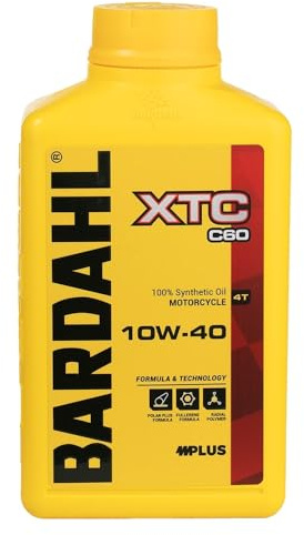 Bardahl - XTC C60 10W-40 - Olio Motore per Moto 4 Tempi, Contrasta la Formazione dei Depositi Mantenendo Pulito il Motore, 100% Sintetico, 1 L