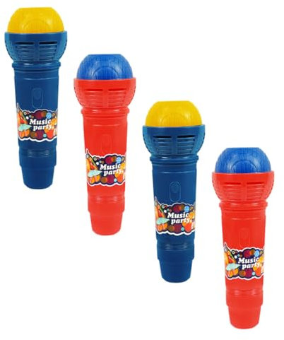 YARNOW Lot de 4 Microphones Echo pour Garçon et Filles Jouet Musical Microphone en Plastique Accessoire de Karaoké Jouets de Simulation pour Fête