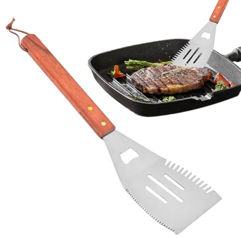 Paletta per Griglia - Attrezzatura Da Barbecue Portatile - Paletta in Acciaio Inox per Grigliate, Giardino, Picnic, Ristorante e Esterno