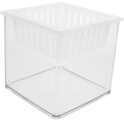 FONDOTIN Clear Plastic Hydroponic Fish Tank Planter Small Square Aquarium with Aquatic Plant Basket for Home Office Desktop Versatile Indoor Decor and Easy Maintenance