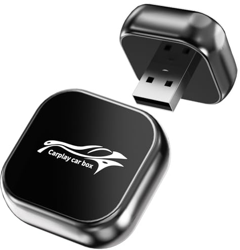 KOSSFEI Mini Adaptateur CarPlay sans Fil, 2 en 1 pour Android Auto sans Fil, Plug and Play, Type-C/USB Compatible avec iOS 10+/Android 11+et Autos à partir de 2017, Connexion Rapide Stable