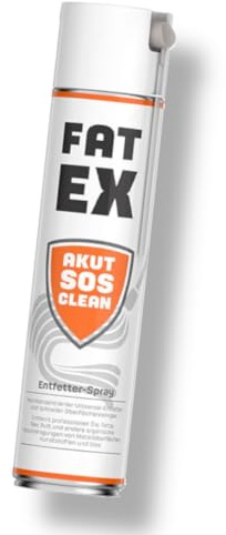 Akut SOS Clean FAT EX Entfetter Spray Universal-Entfetter | Entfernt Öle, Fette, Teer, Ruß auf allen Untergründen | entfernt professionell & schonend hartnäckigste Verschmutzungen - 600ml