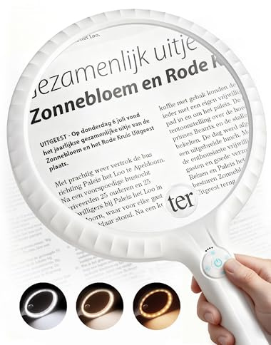 ARTDOT Leselupe mit Licht für Senioren Groß, Wiederaufladbare Lupe mit Licht, Handlupe für Lesen Juwelier Modellbau Bastel, Opa Oma Senioren Geschenk