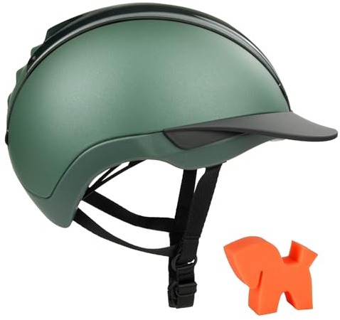 RL24 - Casco Reithelm Duell Prime inkl. Putzschwamm – Damen & Herren Reitkappe – Perfekter Sitz – Helm zum Reiten – gut belüftet – Reiterhelm in Grün – Gr. S (51-54 cm)
