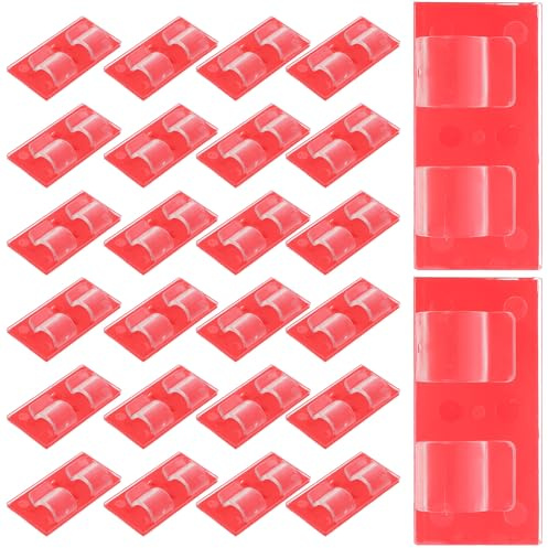 MUCKLILY 25 Pezzi Clip per Cavi Adesive in Acrilico Trasparente Portacavi per Ufficio e Casa Supporto Organizzatore di Fili per Scrivania e Gestione Cavi Elettrici