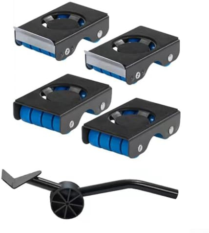 Filteilect Ensemble d'outils de levage et de déménagement de meubles avec capacité de charge de 350 kg, construction robuste en acier au carbone et roues en caoutchouc silencieuses pour chariot à