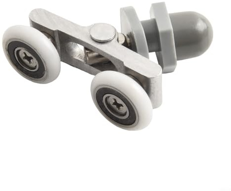 Solaughguy 4 Doppelrollen für Duschtüren mit 19/23/25/27 mm Rollen für Glastüren, kompatibel mit 4–6 mm dickem Glas, Kunststoff, Nylon, Edelstahl, Kugellager, Messingschieber (23 mm)