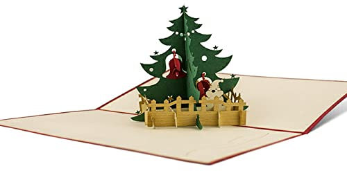 Weihnachtskarte 3 D Karte mit Umschlag Grußkarte Grüße Gutschein Merry Christmas Weihnachtsbaum Tannenbaum