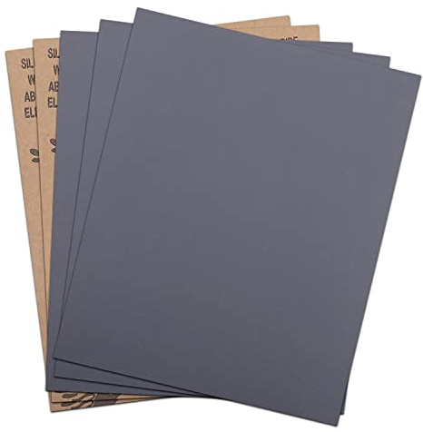 Utoolmart 2000 hojas de lija de grano de 22,86 x 27,94 cm papel de lija de carburo de silicio impermeable para muebles de madera, metal pulido 10 unidades
