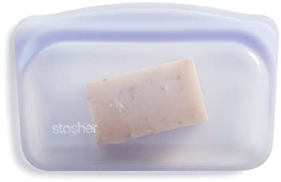 Stasher återanvändbar förvaringspåse i platinumsilikon av livsmedelskvalitet, lavendel (mellanmål) | Minska engångsplast | laga mat, förvara, sous vide eller frys | läckagesäker, diskmaskinssäker,