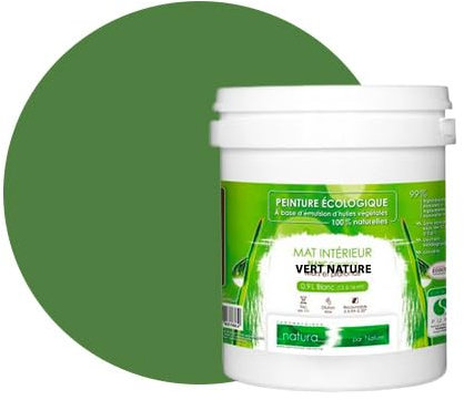 BOX DECO COULEURS Pintura de pared natural ecológica con aspecto mate interior Natura - 1L, verde naturaleza