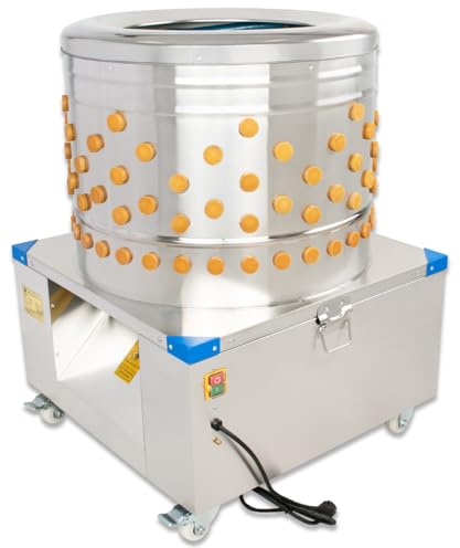 Beeketal 'BRM2050' Geflügelrupfmaschine auf Rollen für Hühner, Enten, leichte Gänse - Nassrupfmaschine Kapazität: 2-8 Stk./Durchgang (je nach Größe u. Gewicht)