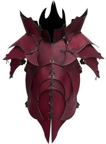 McbeAn Retro-Krieger-Brustpanzer, Mittelalterliche Brustplatte, Brustpanzer Wikinger-Männer-Krieger-Kampfanzug, PU-Leder/größenverstellbar, Cosplay-Halloween-Kostüm, Als Geburtstagsgeschenk