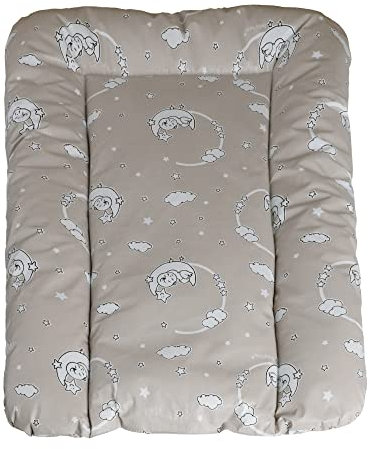 Baby'ness Wasserfest Wickelauflage - 75x85 cm - Hochwertig, Abwischbar, Leicht zu Reinigende - Erweitern Sie Ihren Wickelbereich mit Wickelunterlagen - Mond-Sternchen Beige
