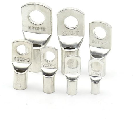 Crimp Connectors,Connectors,5/10PCS SC10 SC16 SC25 SC35 SC50 SC70 SC95 Terminal 10-95 MM² Cable Lugs Wire Connector Tinned Electrical Solder Lug 10-3/0 AWG (Color : SC25-8, Size : 10PCS) ( Color : SC2