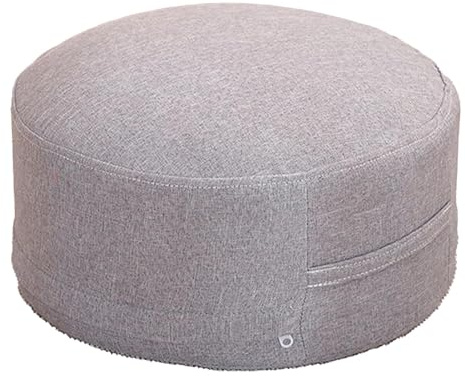 Cuscino da Pavimento Tessuto di Cotone Spesso 20 Cm Cuscino da Pavimento Rotondo Staccabile Morbido e Confortevole Cuscino da Pavimento Rotondo in Tinta Unita(Diameter 30cm (Kids Style)-Grigio chiaro)
