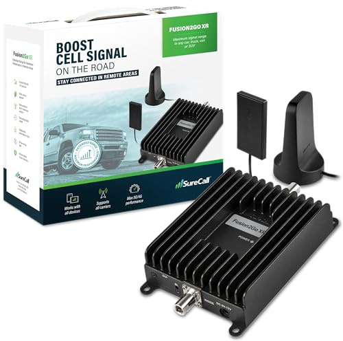 SureCall Fusion2Go XR Vehicle Cell Phone Signal Booster for Car, Truck, SUV | Boosts 5G & 4G LTE for All U.S. Cellular Carriers - Verizon, AT&T, T-Mobile | High-Performance, USA Company, FCC Approved