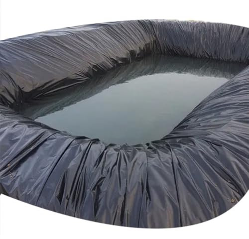 DISPRA Flexible Teichfolie 2x2m 2x4.0m 6x6m 5x10m 8x8m Schwarz Teichfolien Zuschnitt aus HDPE für Fischteiche, Brunnen, Wasserfälle und Wassergärten, Stärken 1.5 MM(Size:5 x 10 m/16 ft x 33 ft)