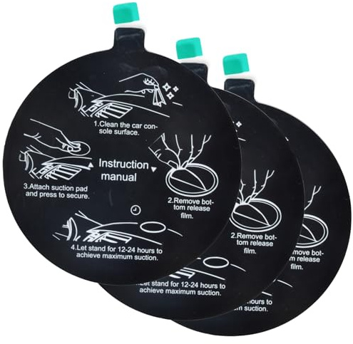 HYS Disques de Fixation Adhésifs pour Tableau de Bord/Pare-Brise - 78 mm（3.07“）- Autocollant pour Navigation par Satellite, Radio, téléphone Portable, GPS (3)