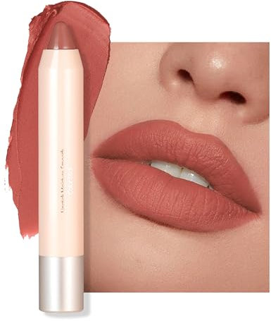 Erinde 2 in 1 Lippenstift und Rouge, Nudetöne Lippenstift 24 Stunden Halt, Matte Long Lasting Lipstick, Wasserfester Pflegender Lippen Stift Lipgloss, Feuchtigkeitsspendend Tinted Lip Balm