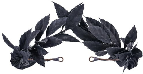 MOSTORY Schwarze Griechische Lorbeerkrone Reif für Karneval, Handgefertigter Waldkaiser Stirnband Kopfbedeckung mit Dunklen Blättern für Renaissance Renfaire Cosplay Toga Kostüm König