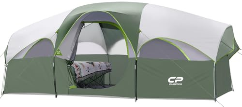 CAMPROS CP 8 Person Camping Tent, Room Divider, Rainfly, Weather Resistant