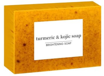 Huoghebg Sapone Curcuma, Sapone Alla Curcuma e Acido Cogico, Sapone Alla Curcuma Per Acne Macchie Scure Punti Neri, Sapone Alla Curcuma Naturale, Sapone Artigianale Delicato Per Viso e Corpo(1 X 100g)
