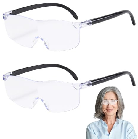 2PCS Magnifying Glasses for Hobbies, Magnifying Glasses, Rechargeable Magnifying Spectacles for Close Work, Crafts, Reading, Repairs, Lightweight Wearable Magnifying Glasses for Reading