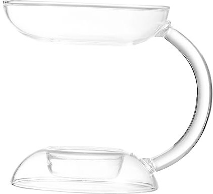 PartyKindom Candeliere in Vetro Trasparente 11cm Bruciatore Oli Essenziali Portacandele Per Aromaterapia Decorazione e Ufficio Per Lumini Da Tè e Oli Profumati