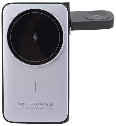XUMIUZIY 3 en 1 Station de Charge, Support de Chargeur sans Fil pour Les écouteurs Téléphoniques, Charge Rapide de 15 W, Conception Pliable et Portable pour la Maison ou L'utilisation du
