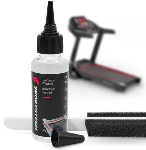 Sportstech Silikonöl, 50 ml Silikon Schmiermittel, mit 64 cm Anwendungsstab, Spritzdüse, für alle Laufbänder geeignet, präzise Anwendung, geruchslos, fettfrei, farblos