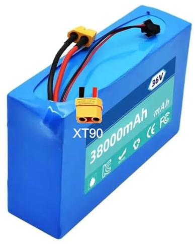 Ebike Batterie 36V 38Ah Scooter Akku Pack 10S2P Rechargeable Battery BMS Mit Ladegerät Hoverboard E-Scooter Faltbare Roller Batterie Elektrofahrrad Für 500W Motor XT90,36V 38Ah