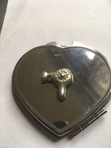 Gifts For All TG311A Haartrockner, aus englischem Zinn auf einem herzförmigen Taschenspiegel, Chrom