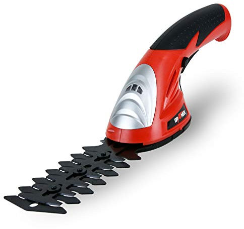 Grafner 2in1 Akku Gartenpflegeset mit 2 verschiedenen Aufsätzen, 3,6V, 1300 mAh LI-ION, 40 Minuten Laufzeit, incl. Lithium-Ionen-Akku und Ladegerät, Pflege Buchs Baum Gartenschere Trimmer Heckenschere