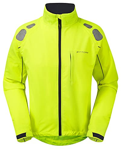 Ettore Wasserdichte Atmungsaktive Herren Fahrradjacke Hohe Sichtbarkeit Hi-Vis - Gelb - Night Eagle II - L