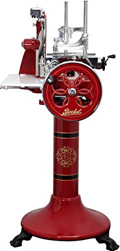 BERKEL Schwungrad P 15 rot mit Blumen-Schwungrad und Fuß, Klinge 285 mm für den Hausgebrauch - Made in Italy